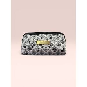 JuJuBe Black White Geometric Clutch Crossbody Cosmetic Bag Gold Tone